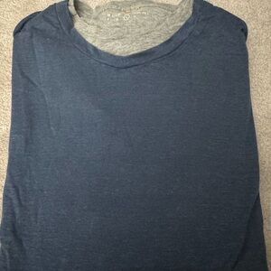 Elie Tahari Double  Crew Neck Men's Shirt L Blue and Grey